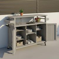 SKRIŇA JADA - sivá, Modern, kov/drevo (128/92/47cm) - Bessagi Garden