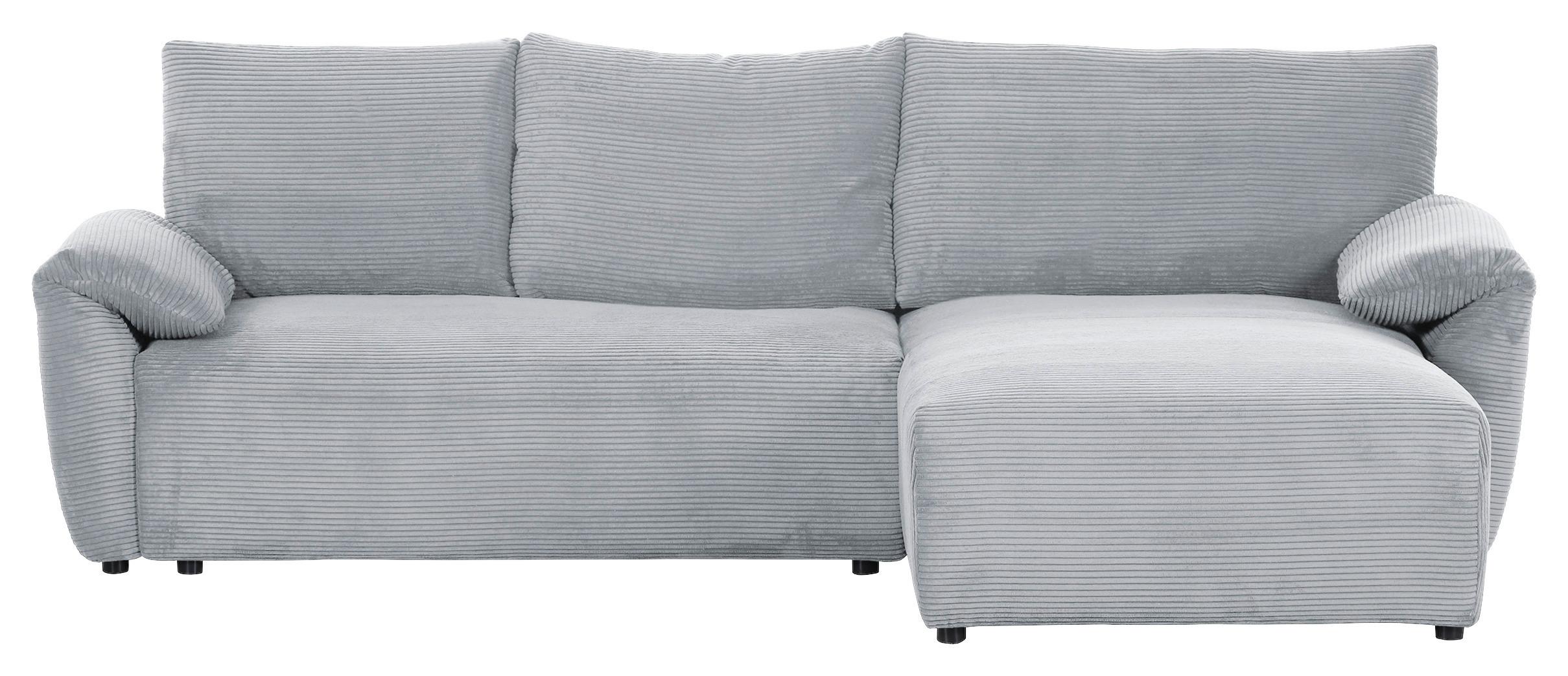 Ecksofa Cuty Hellgrau S: 266x180 cm - Hellgrau/Schwarz, KONVENTIONELL, Textil (266/180cm) - MID.YOU