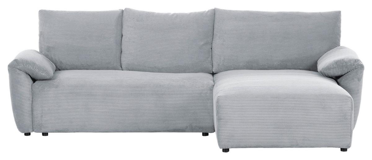 Ecksofa Cuty Hellgrau S: 266x180 cm - Hellgrau/Schwarz, KONVENTIONELL, Textil (266/180cm) - MID.YOU