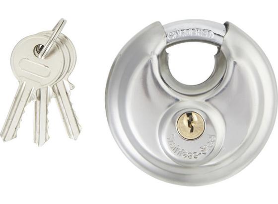 Schloss Diskussförmig - Silberfarben/Goldfarben, KONVENTIONELL, Metall (7cm) Schloss Diskussförmig - Silberfarben/Goldfarben, KONVENTIONELL, Metall (7cm)