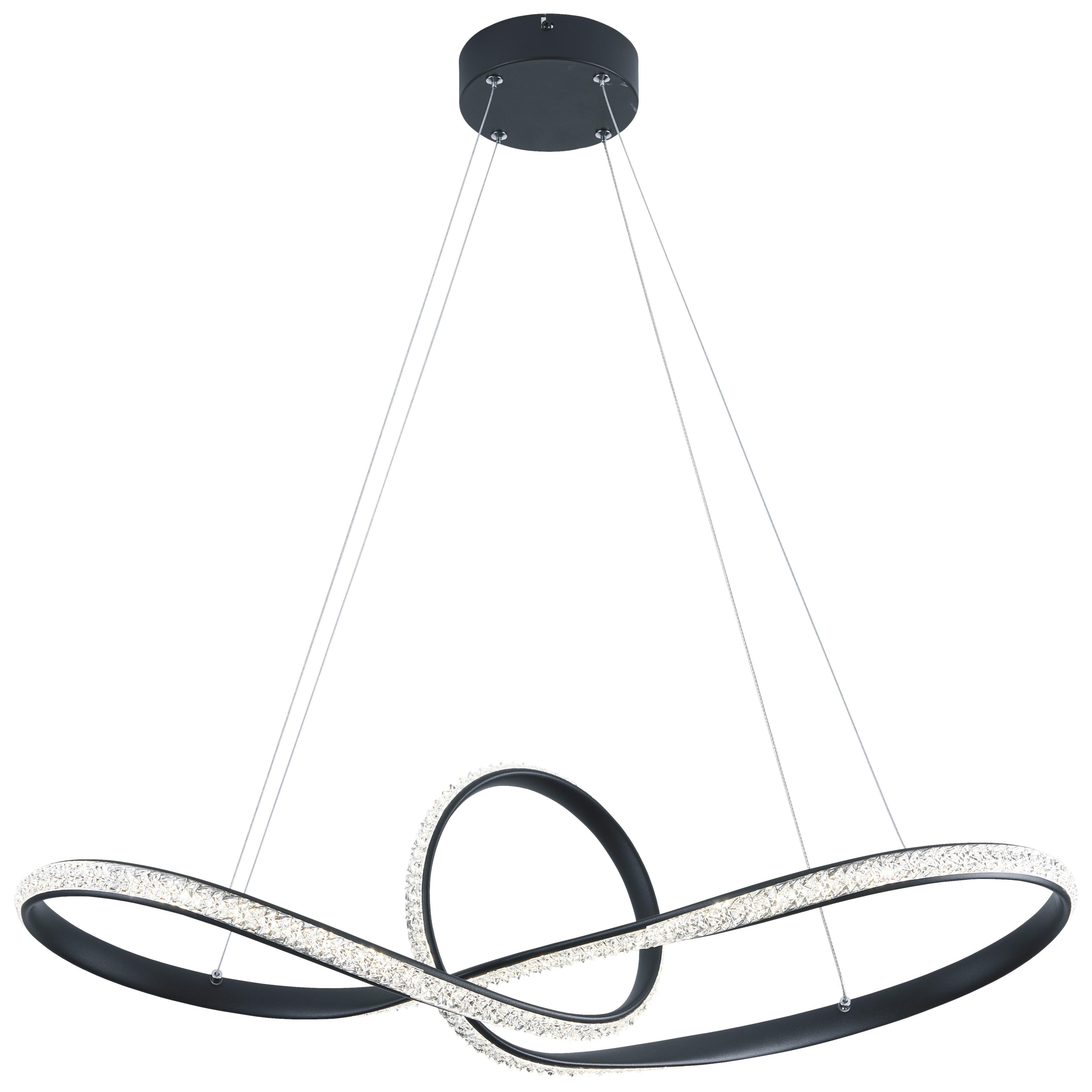 Led-hängeleuchte Lux - Schwarz, MODERN, Kunststoff/Metall (76/28/120cm) - Luca Bessoni