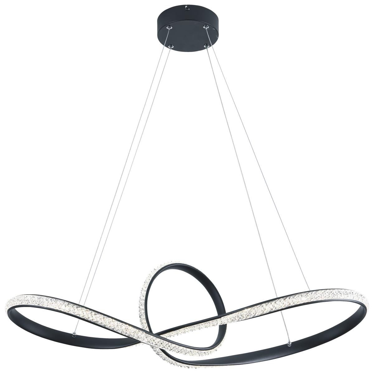 Led Függőlámpa Lux - fekete, Modern, műanyag/fém (76/28/120cm) - Luca Bessoni