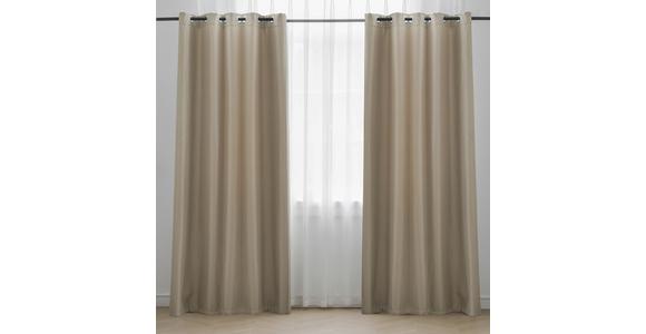 Vorhang Mit Ösen Doreen 140x245 cm Beige - Beige, ROMANTIK / LANDHAUS, Textil (140/245cm) - James Wood