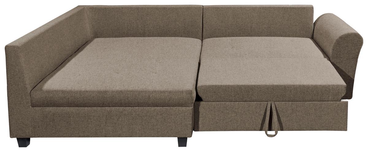 Ecksofa Liz Braun S: 175x252 cm - Schwarz/Braun, MODERN, Textil (175/252cm) - Livetastic