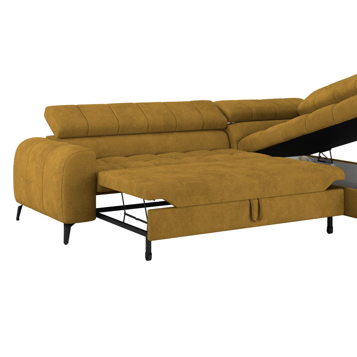 Ecksofa Volf Rechts New Terracotta, S: 261x203 cm - Terracotta/Schwarz, Trend, Kunststoff/Textil (261/203cm)