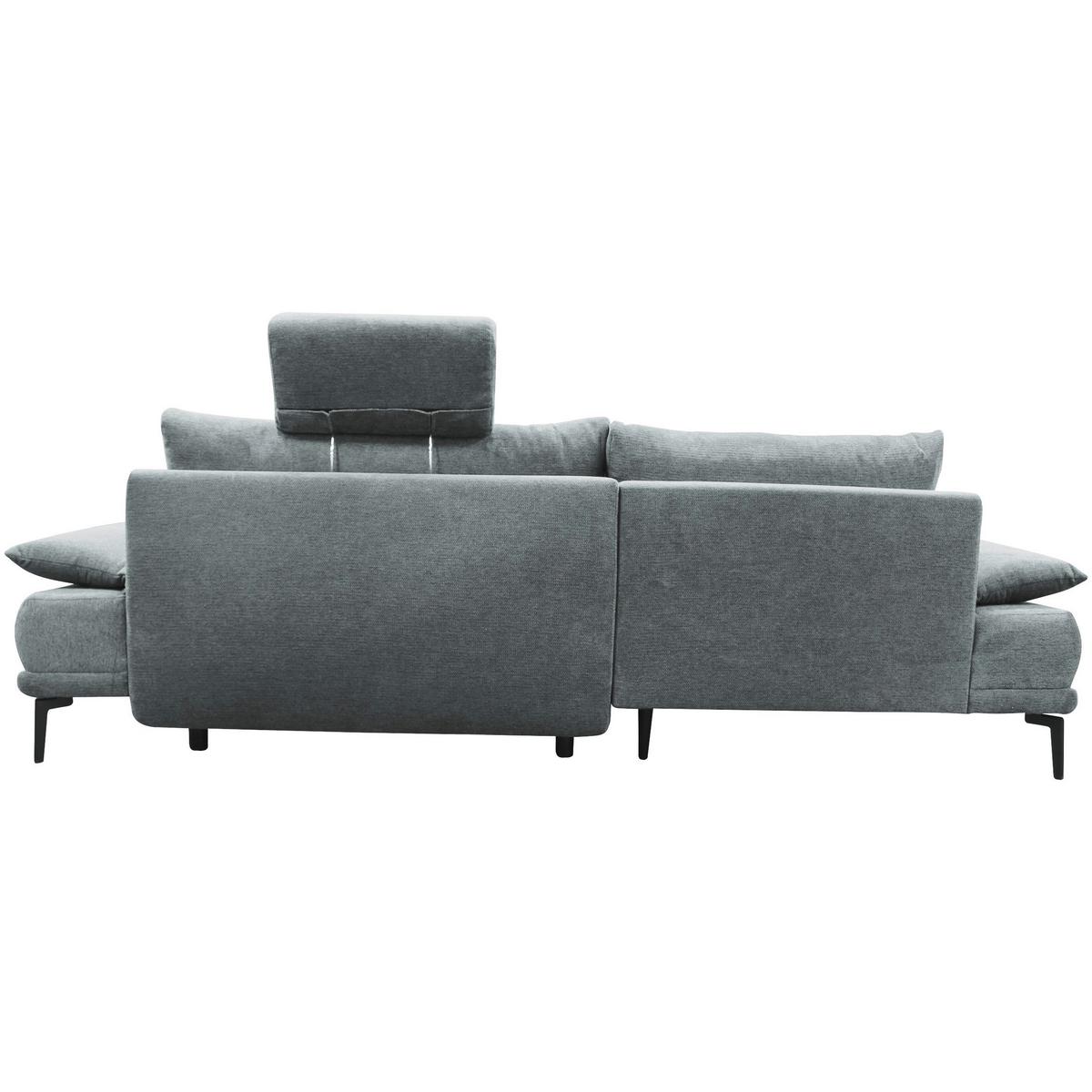 Ecksofa mit Bettkasten Lagacy 192x260 cm Webstoff Grau - Schwarz/Grau, Design, Textil (192/260cm) - MID.YOU