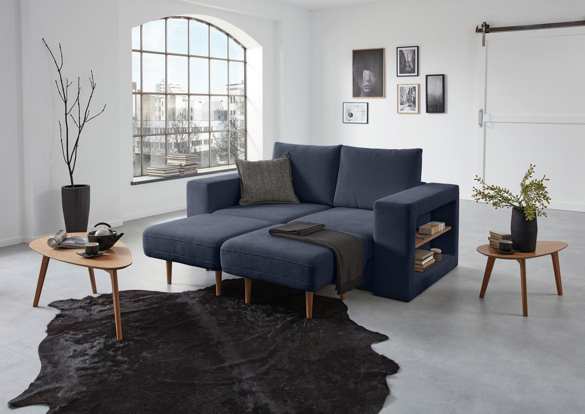 3-sitzer-sofa Looks V-2 - Eichefarben/Dunkelblau, Design, Textil (212/96/107cm) - LOOKS by W.Joop