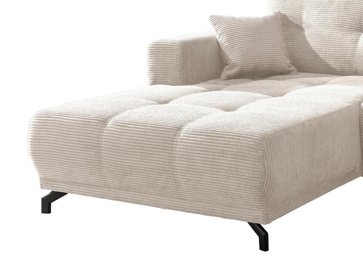 Ecksofa Mit Liegefunktion Restato Beige Cord - Beige/Schwarz, MODERN, Holz/Textil (177/246cm) - MID.YOU