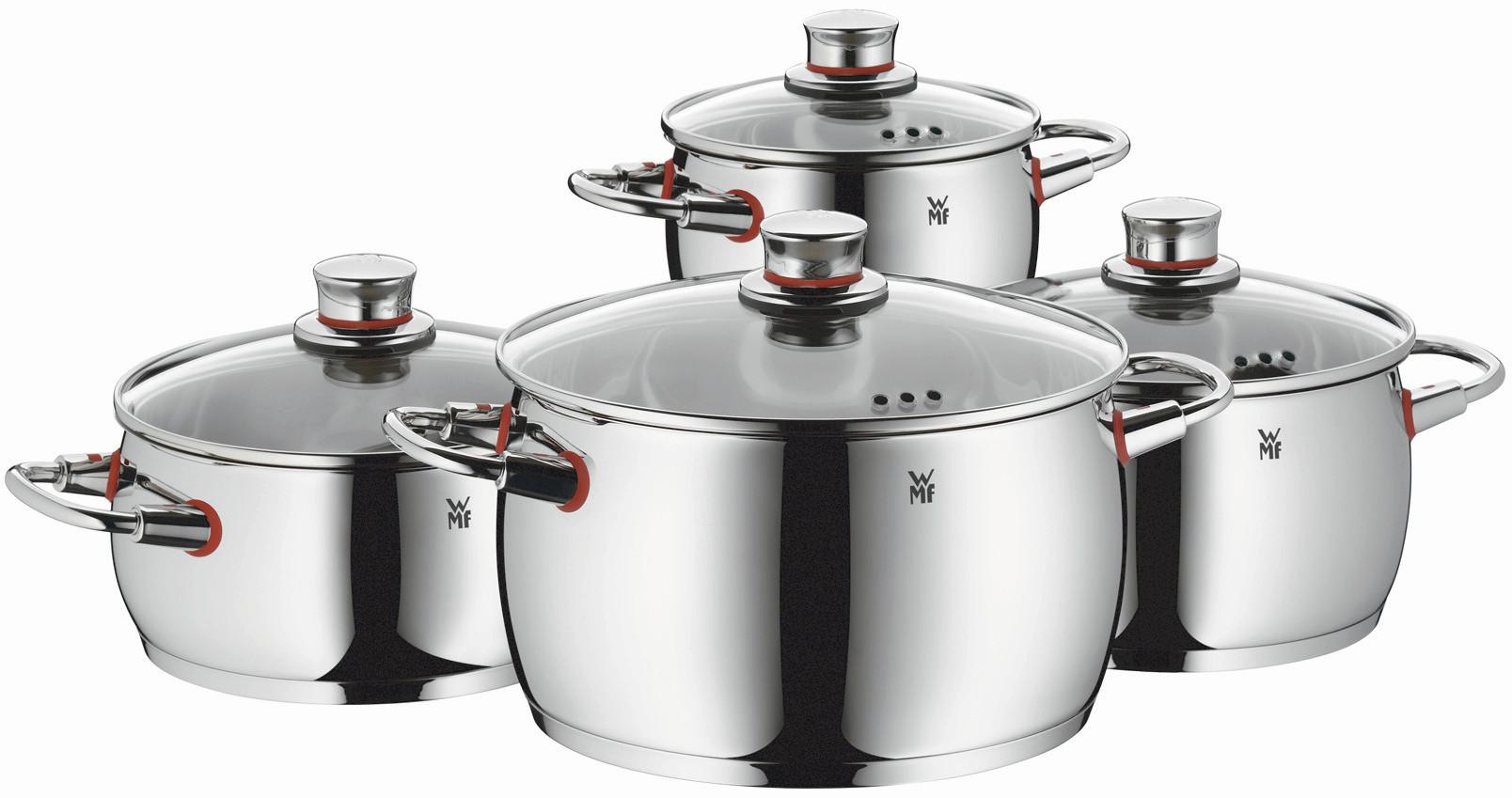 KOCHTOPFSET 4-Teilig - Edelstahlfarben, Basics, Glas/Metall - WMF