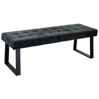 Sitzbank Brekke - Dunkelgrau/Schwarz, MODERN, Textil/Metall (140/49/48cm) - MID.YOU