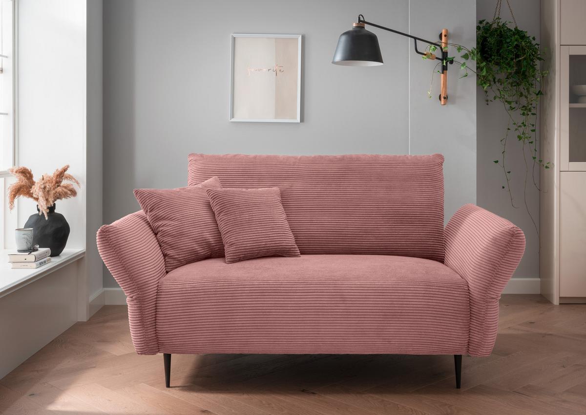 2-sitzer-sofa Vanilla Rosa - Schwarz/Rosa, Design, Textil (163/97/102cm) - Livetastic