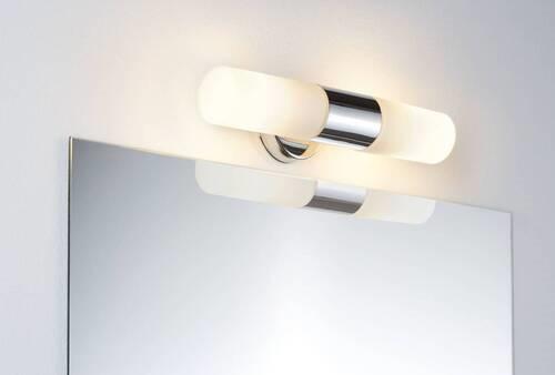 Wandleuchte Lenia 2-Flammig Chromfarben/Opalglas - Chromfarben, Basics, Glas/Metall (33/8/10,5cm) - Paulmann