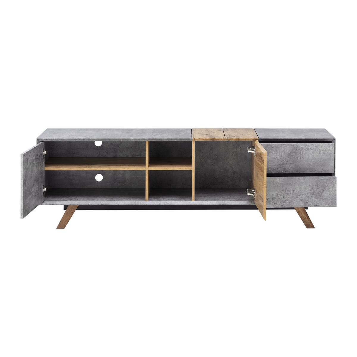 TV diel CASPER - sivá/farba duba, Modern, drevo (180/55/40cm) - Modern Living