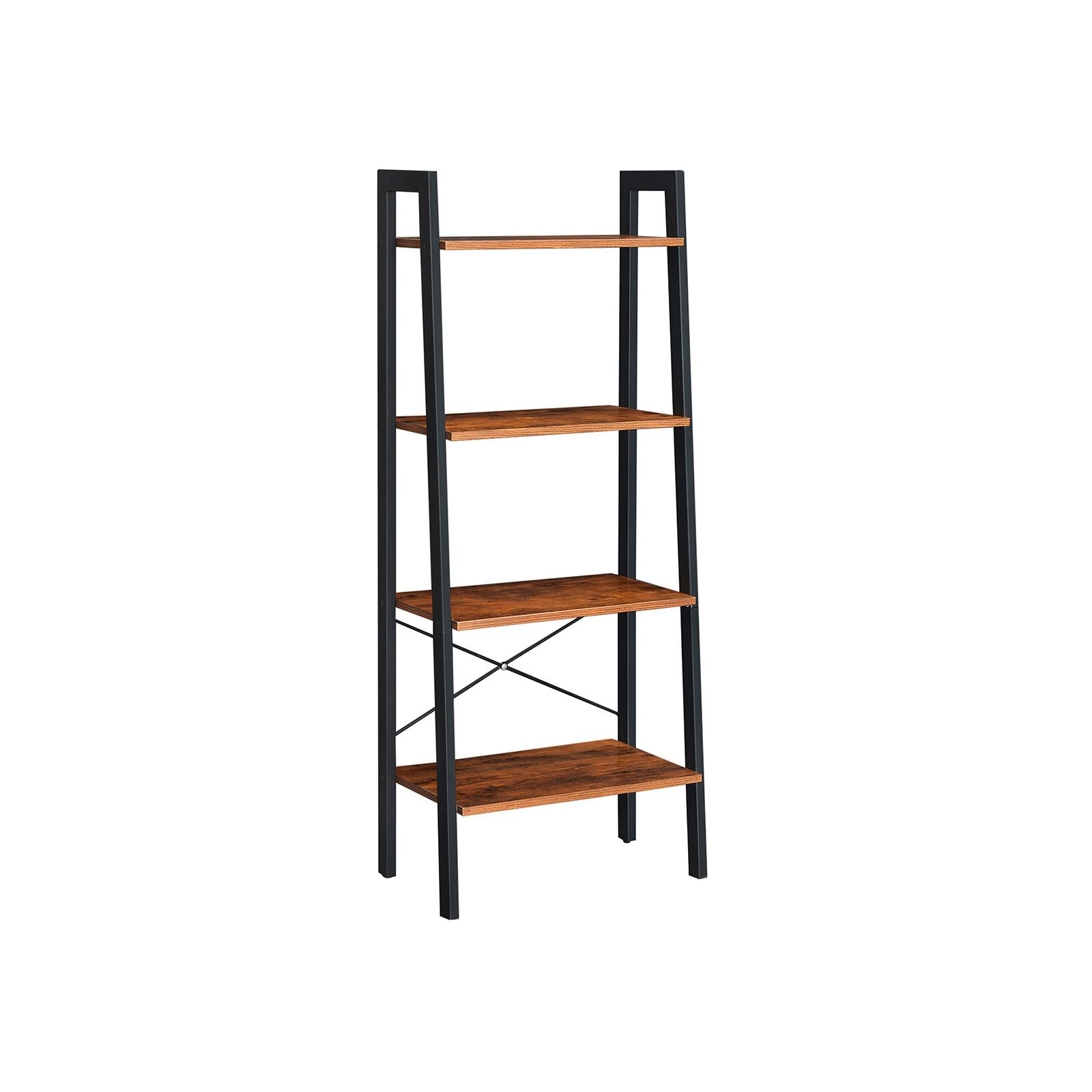 Regál IRON - hnedá/čierna, Basics, kompozitné drevo (56/137,5/34cm) - Boxxx