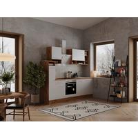 Küchenzeile mit Geräten B: 250 cm Weiß/Eiche Dekor - Eichefarben/Weiß, Basics, Holzwerkstoff (250cm) - Respekta