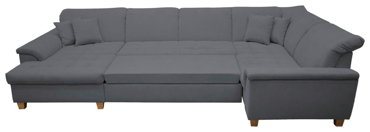 Wohnlandschaft Franzi Mit Schlaffunktion Dunkelgrau - Eichefarben/Dunkelgrau, KONVENTIONELL, Textil (170/352/214cm) - MID.YOU