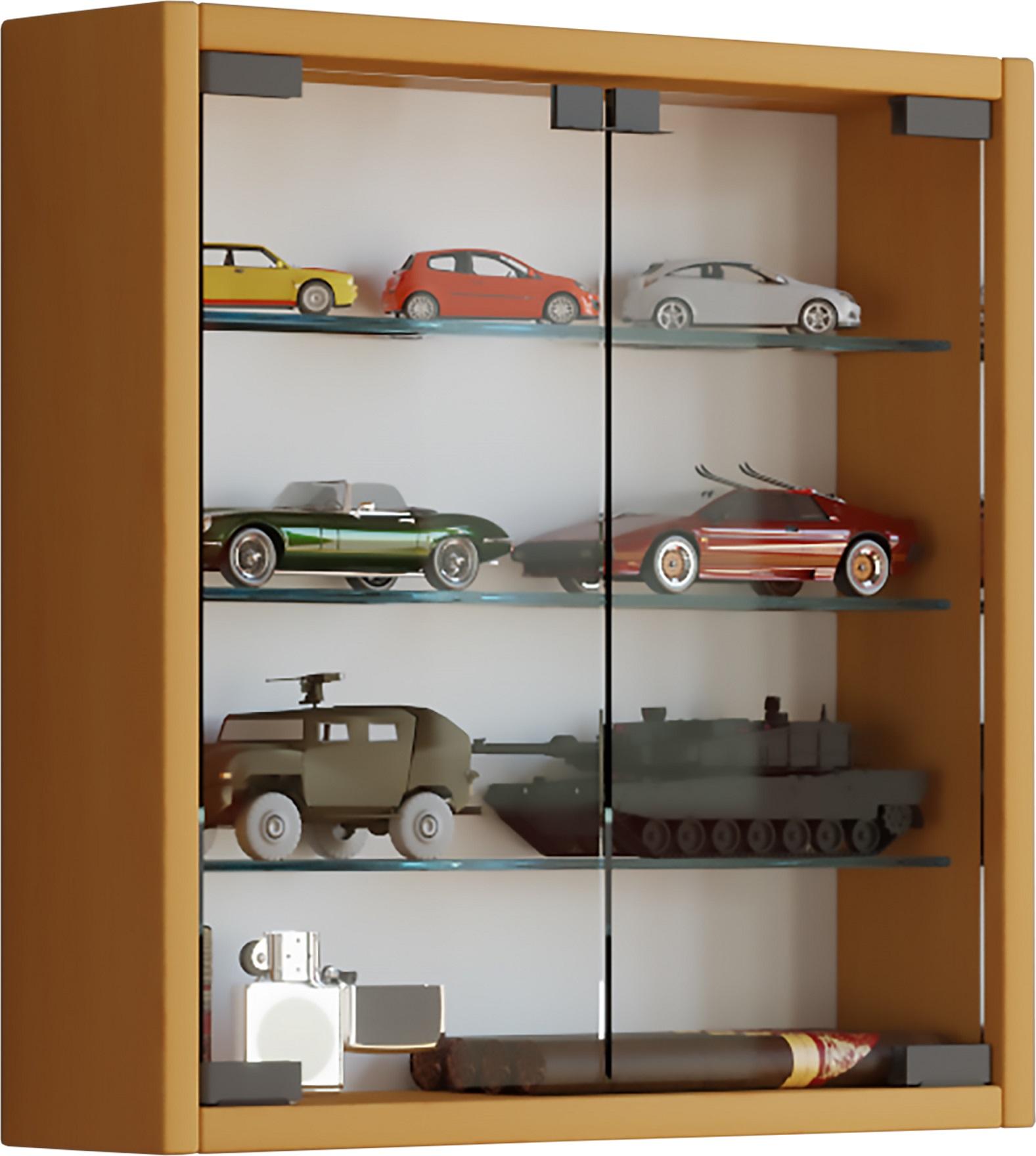 Hängevitrine Mandosa S B: 40cm Buche Dekor mit Glastüren