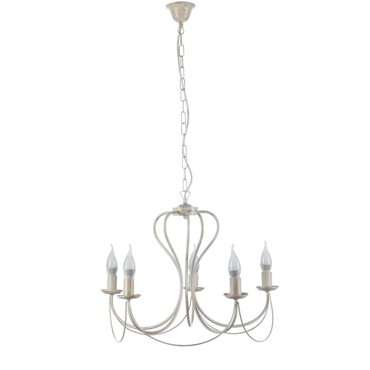 Kronleuchter 4236/5a - Weiß, KONVENTIONELL, Metall (55/105cm)