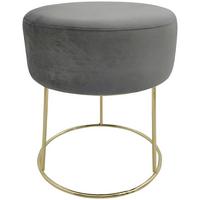 Hocker Marilyn Samt Grau Sitz Gepolstert H: 40,5 cm - Goldfarben/Grau, Design, Textil (35,5/40,5/35,5cm) - Echtwerk
