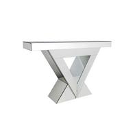 Konsolentisch Silberfarben L: 120cm - Silberfarben, Design, Glas/Holzwerkstoff (120/35,5/80cm) - Livetastic