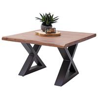 Couchtisch Holz mit Massiver Tischplatte Cartagena, Akazie - Anthrazit/Walnussfarben, MODERN, Holz/Metall (75/45/75cm)