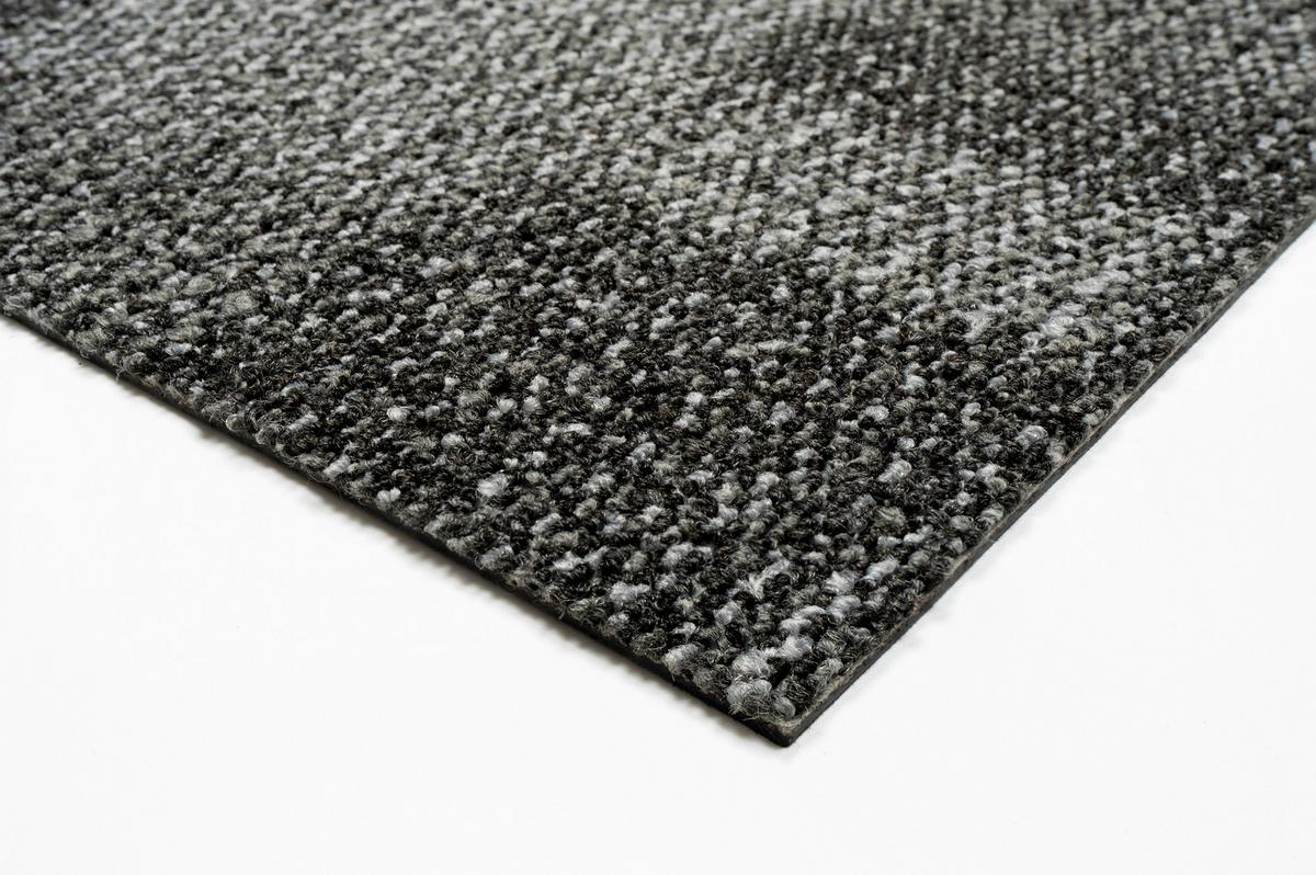 Teppichfliese Grau/Dunkelgrau Essential 50x50cm Florhöhe 3mm - Dunkelgrau/Grau, Basics, Textil (50/50cm)