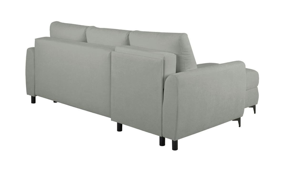 Ecksofa Moli, Dunkelgrau S: 236x148 cm - Dunkelgrau/Schwarz, Design, Textil (236/148cm) - MID.YOU