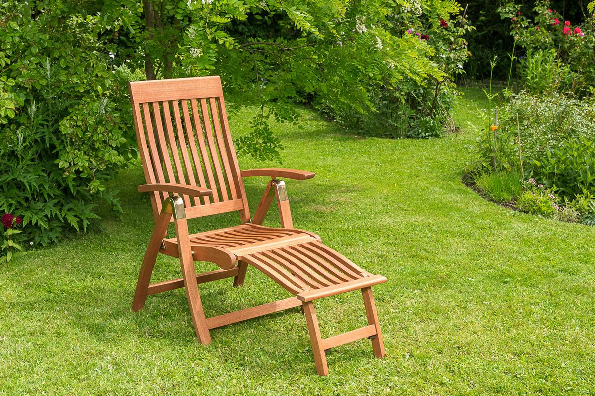 Gartensessel Klappbar Comodoro Naturfarben - Naturfarben, ROMANTIK / LANDHAUS, Holz (62/110/114cm) - Gardenson