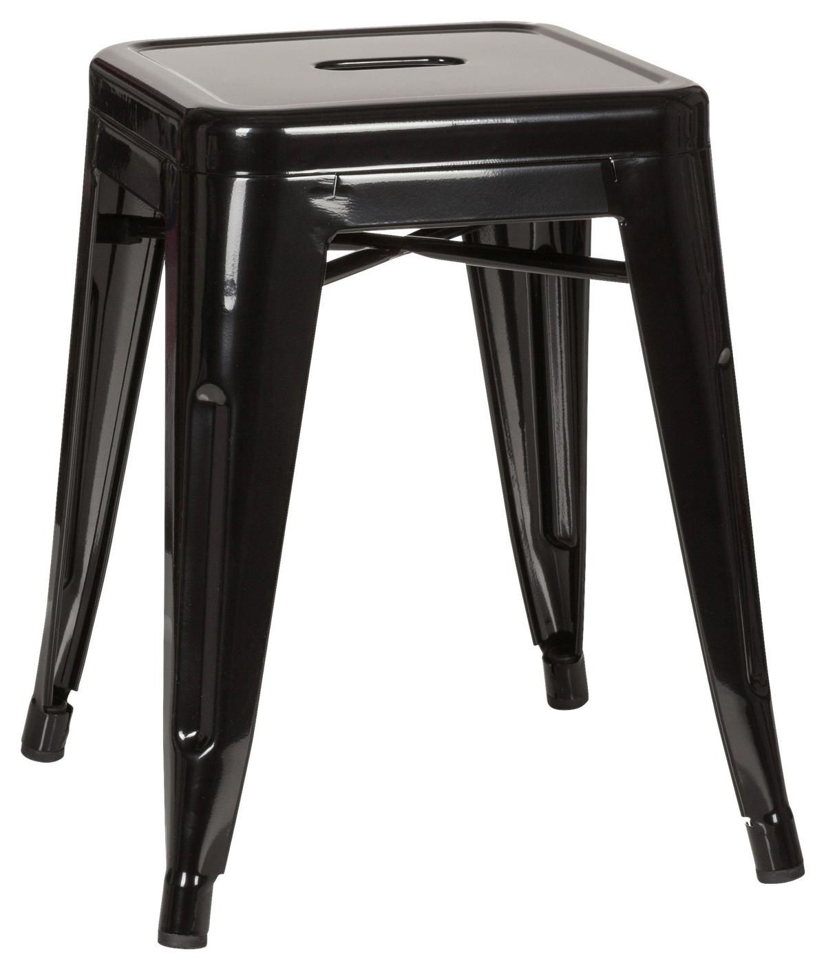 Hocker Vantaggio Stahl Schwarz H: 46 Cm Stapelbar - Schwarz, Basics, Metall (39/46/39cm) - MID.YOU