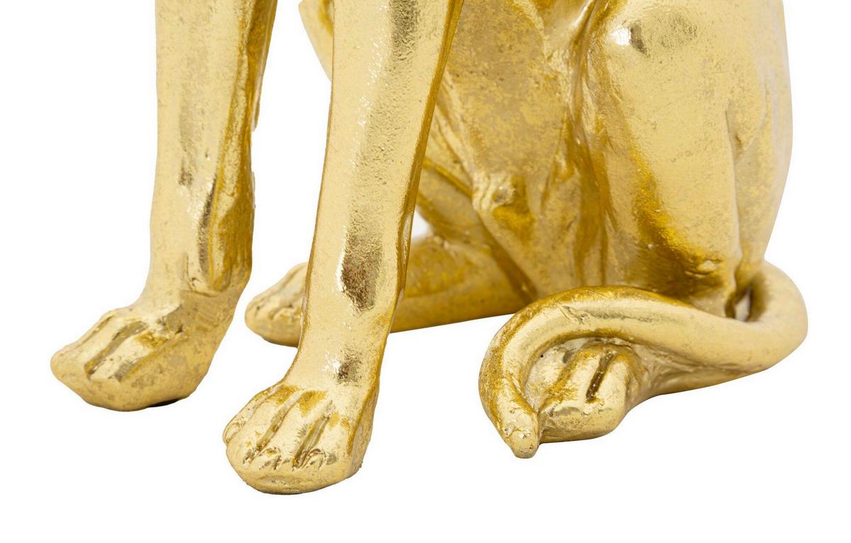 Skulptur Dog Gold Goldfarben, B: 20 cm - Goldfarben, Basics, Kunststoff (20/33/12.5cm)