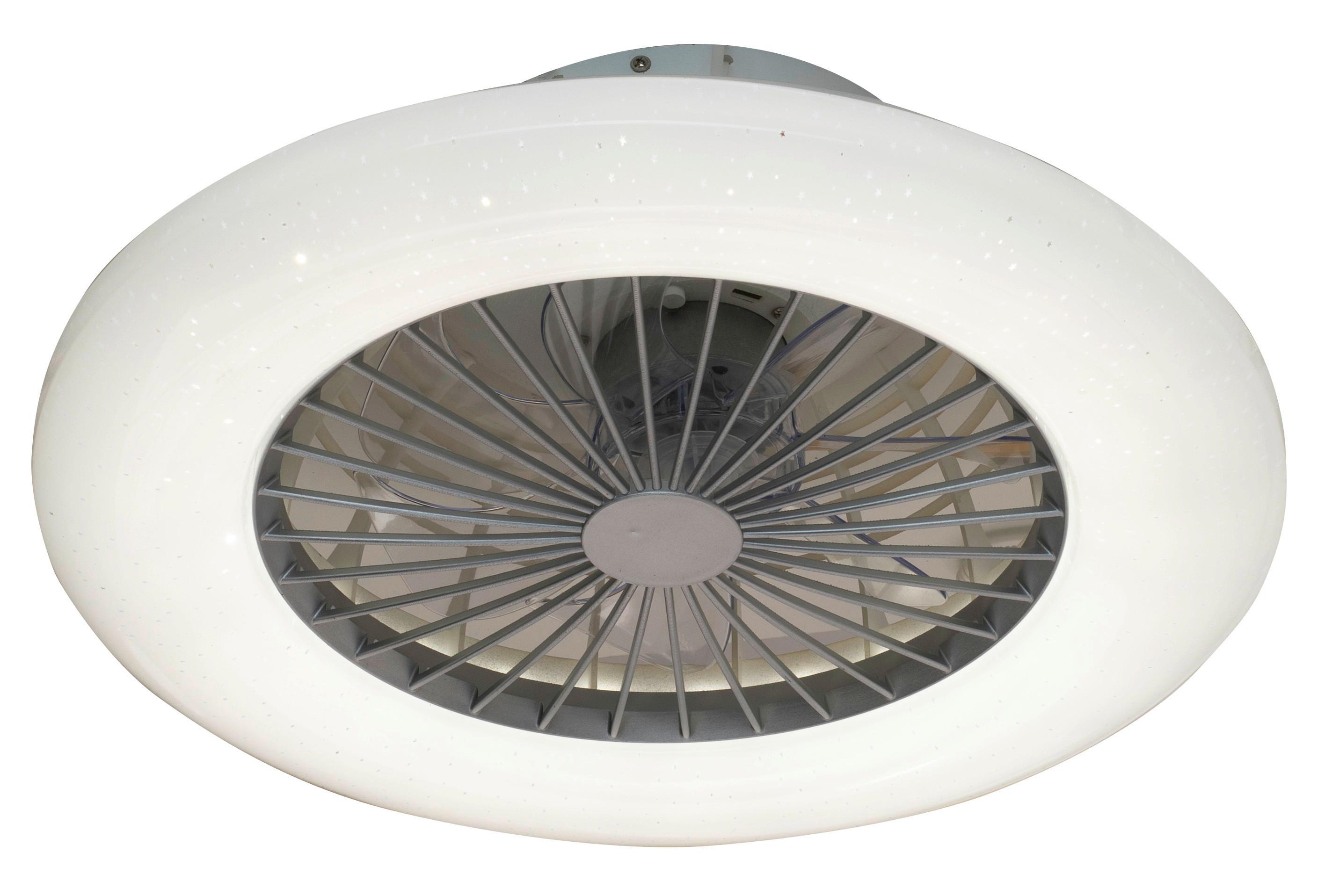 Deckenventilator Ryan - Transparent/Silberfarben, MODERN, Kunststoff/Metall (50/16,9cm) - Luca Bessoni