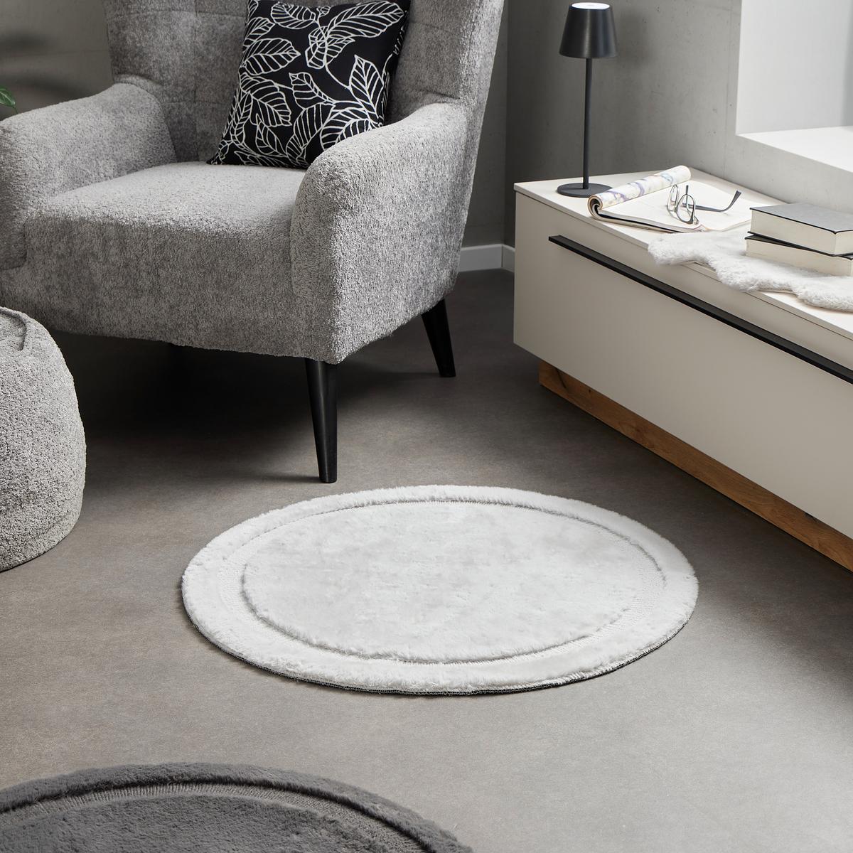 Fellteppich Oliver - Silberfarben/Hellgrau, MODERN, Textil (80cm) - Luca Bessoni