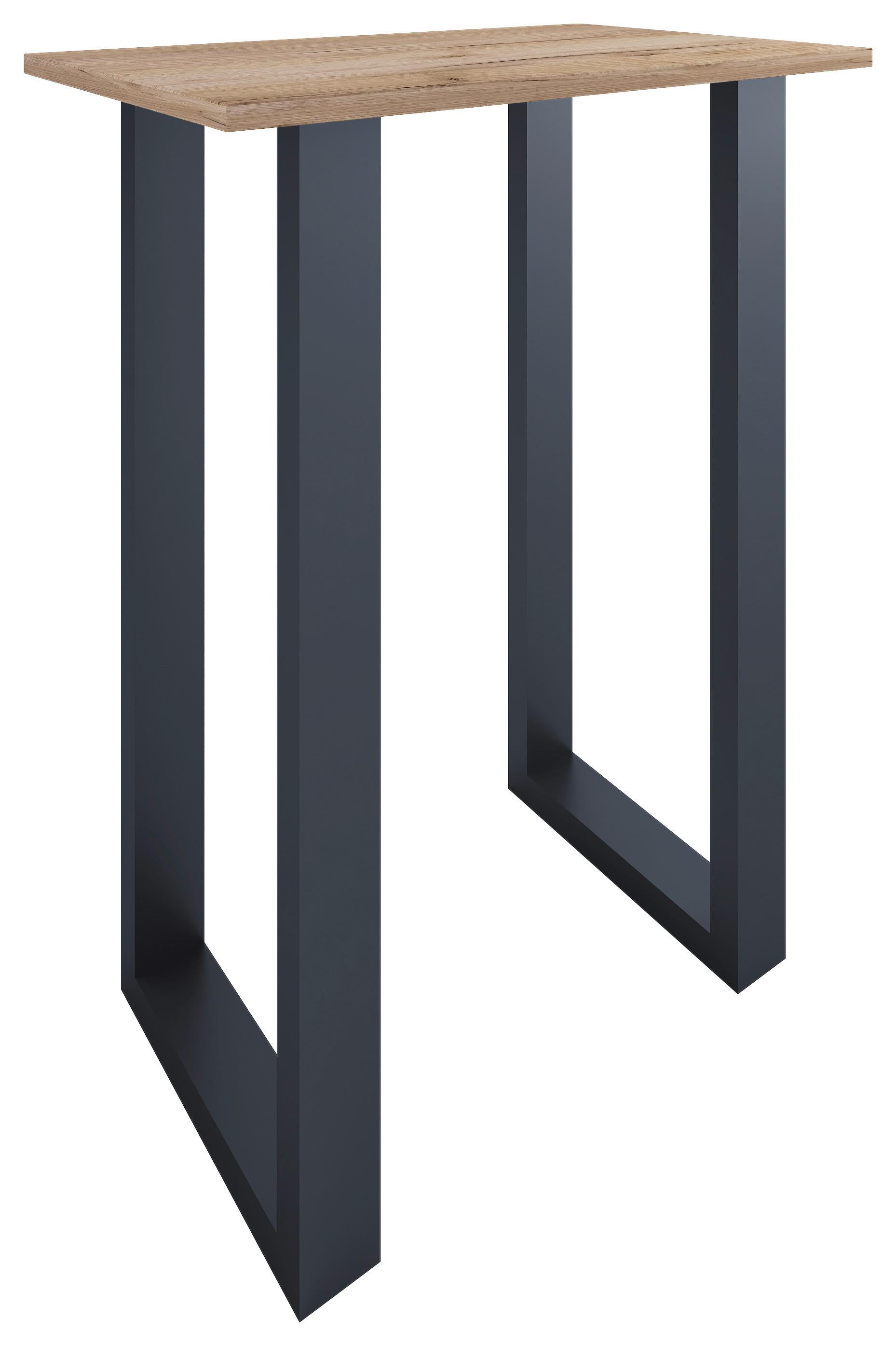 Bartisch Xona B 80x50 - Honigeiche/Schwarz, KONVENTIONELL, Holzwerkstoff/Metall (80/102/50cm)