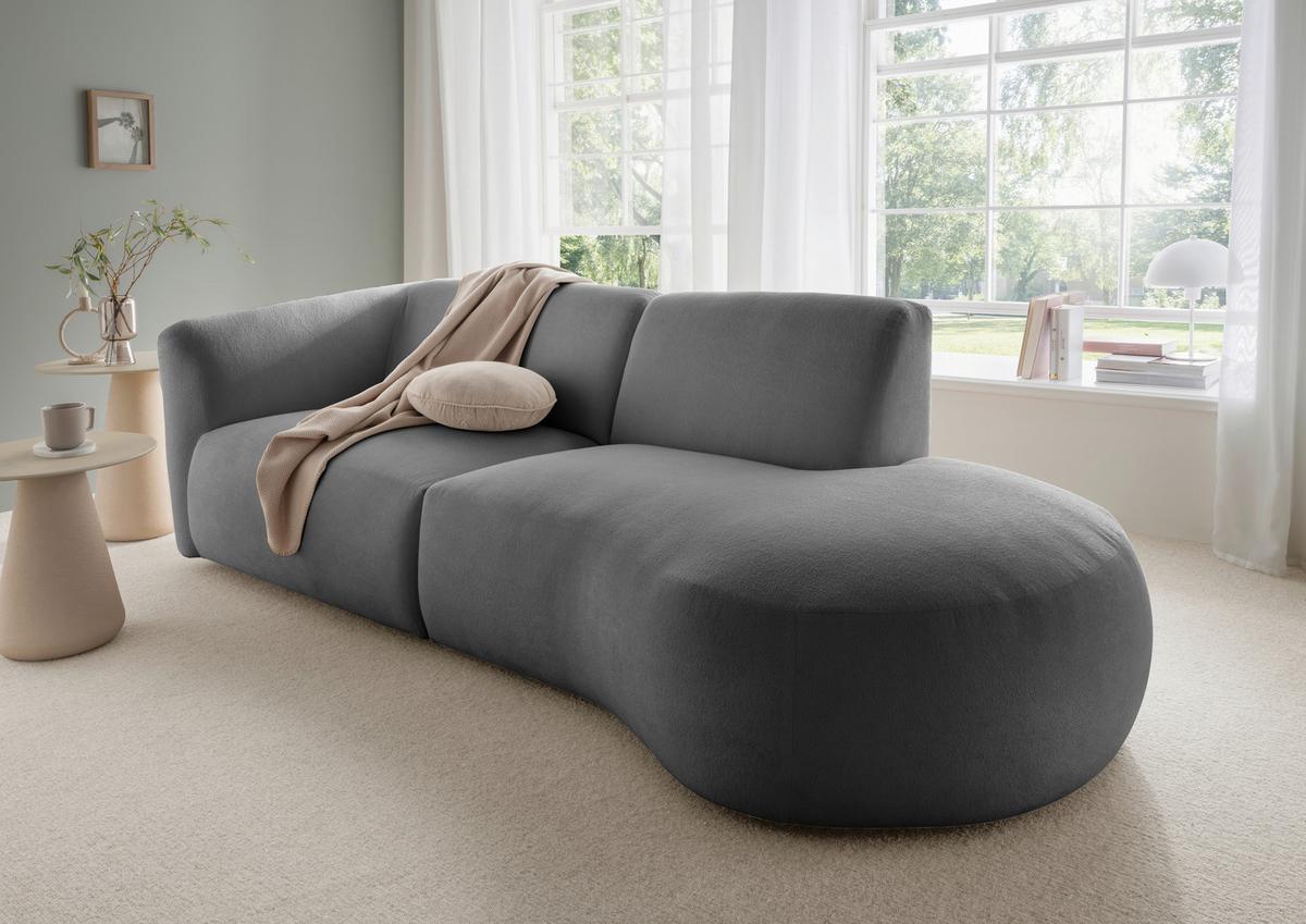 Ecksofa Jesi, Anthrazit S: 238x107 Cm - Anthrazit/Schwarz, MODERN, Textil (238/107cm) - Livetastic