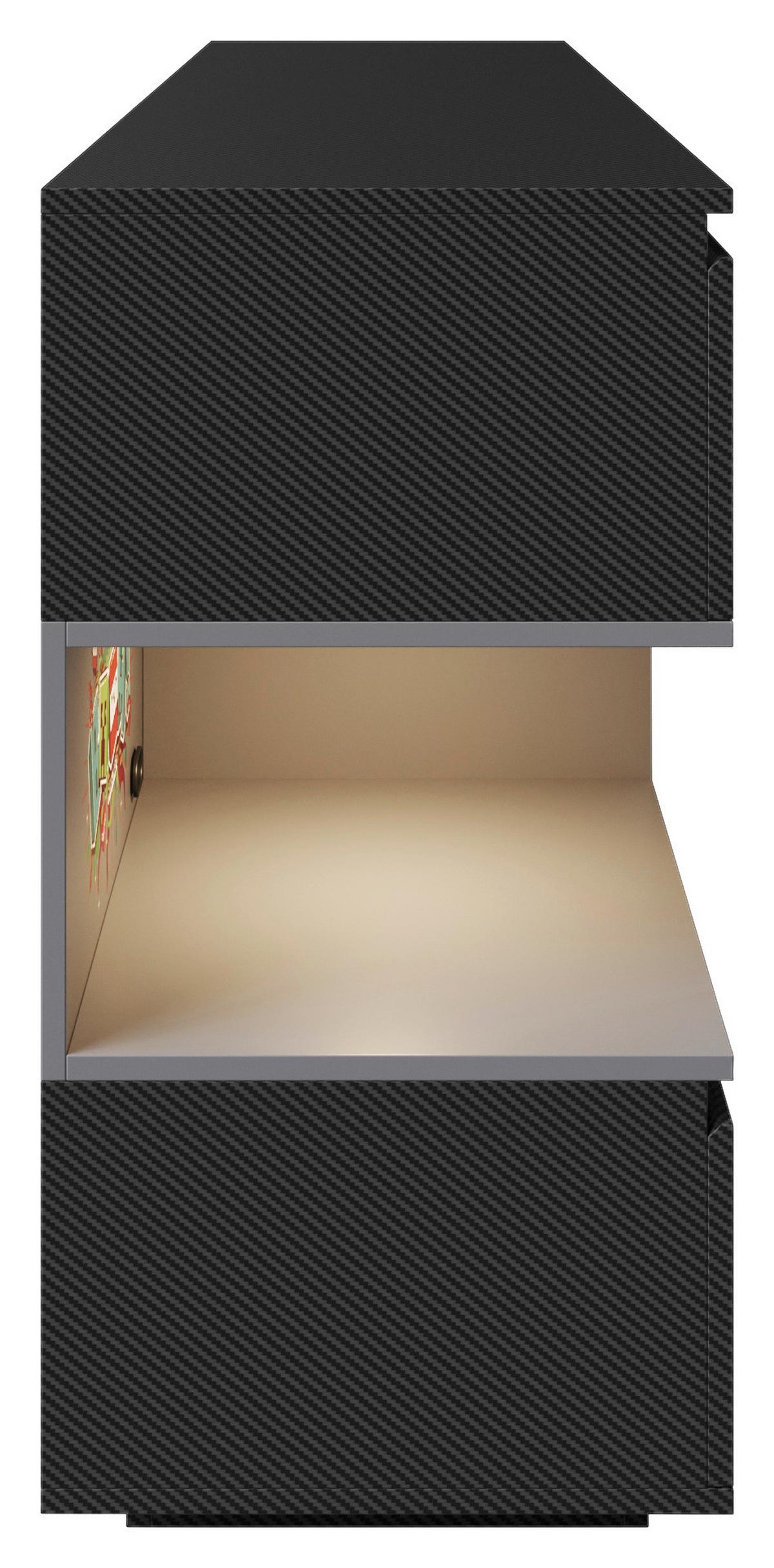 Sideboard Minecraft - Schwarz, MODERN, Holzwerkstoff (160/80/40cm) - Minecraft