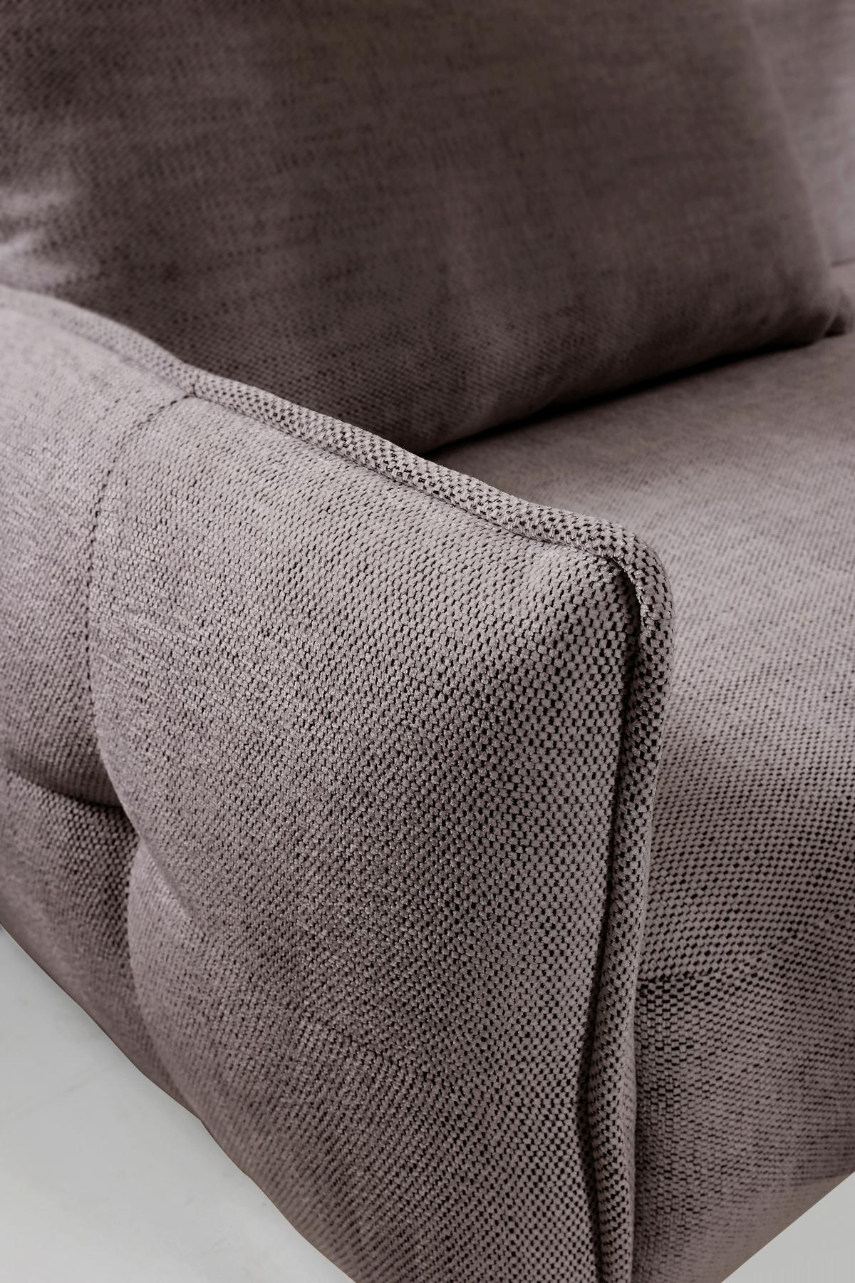 Ecksofa Sycylia Taupe/Schwarz, 244 cm - Taupe/Schwarz, Design, Textil (244/165cm) - MID.YOU