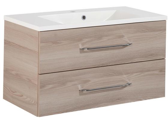 Waschtischkombi B. Clever 90 cm Esche - Eschefarben/Weiß, MODERN, Holzwerkstoff/Kunststoff (90/51/46cm) - Fackelmann Waschtischkombi B. Clever 90 cm Esche - Eschefarben/Weiß, MODERN, Holzwerkstoff/Kunststoff (90/51/46cm) - Fackelmann