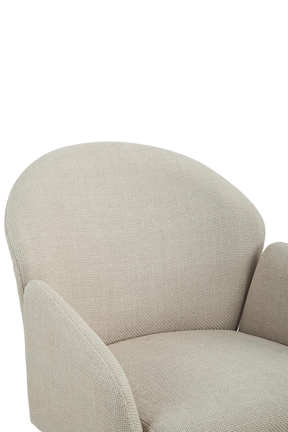 Armlehnstuhl Holly drehbar Webstoff Beige, B: 56,5 cm - Beige, MODERN, Textil/Metall (56,5/61/84cm)