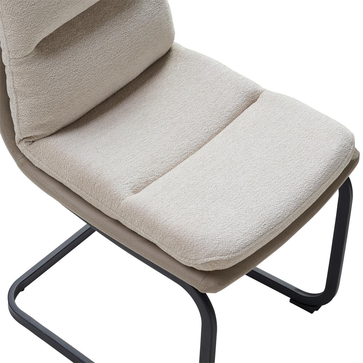 Schwingstuhl Grando - Beige/Schwarz, MODERN, Textil/Metall (45/91.5/62cm) - Livetastic