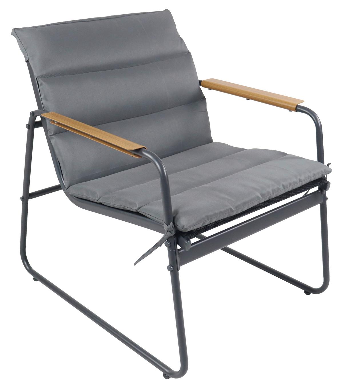 Loungegarnitur Lexila 4-teilig Anthrazit - Anthrazit/Schwarz, MODERN, Glas/Kunststoff - MID.YOU