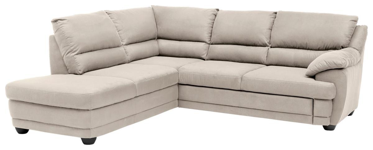 Ecksofa Nebolo Sandfarben Mikrofaser - Sandfarben, Design, Textil (225/245cm) - Livetastic
