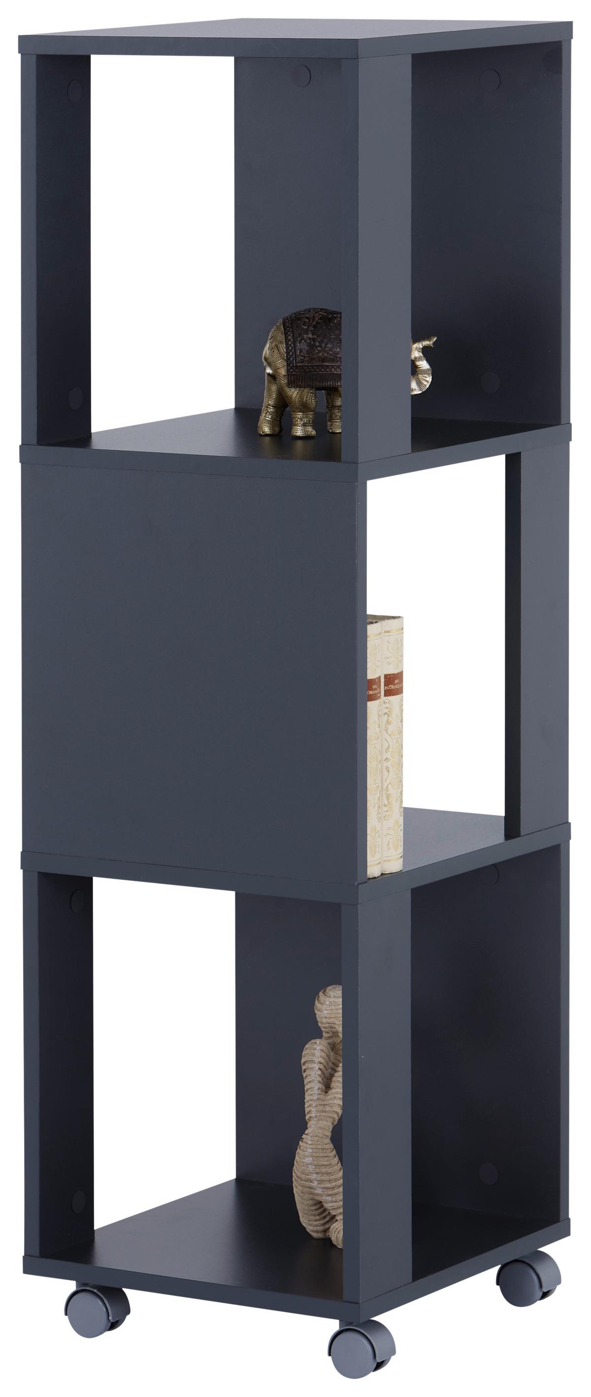 Görgős Polc Rolly 2 - antracit, Modern, műanyag/faalapú anyag (34/111/34cm)