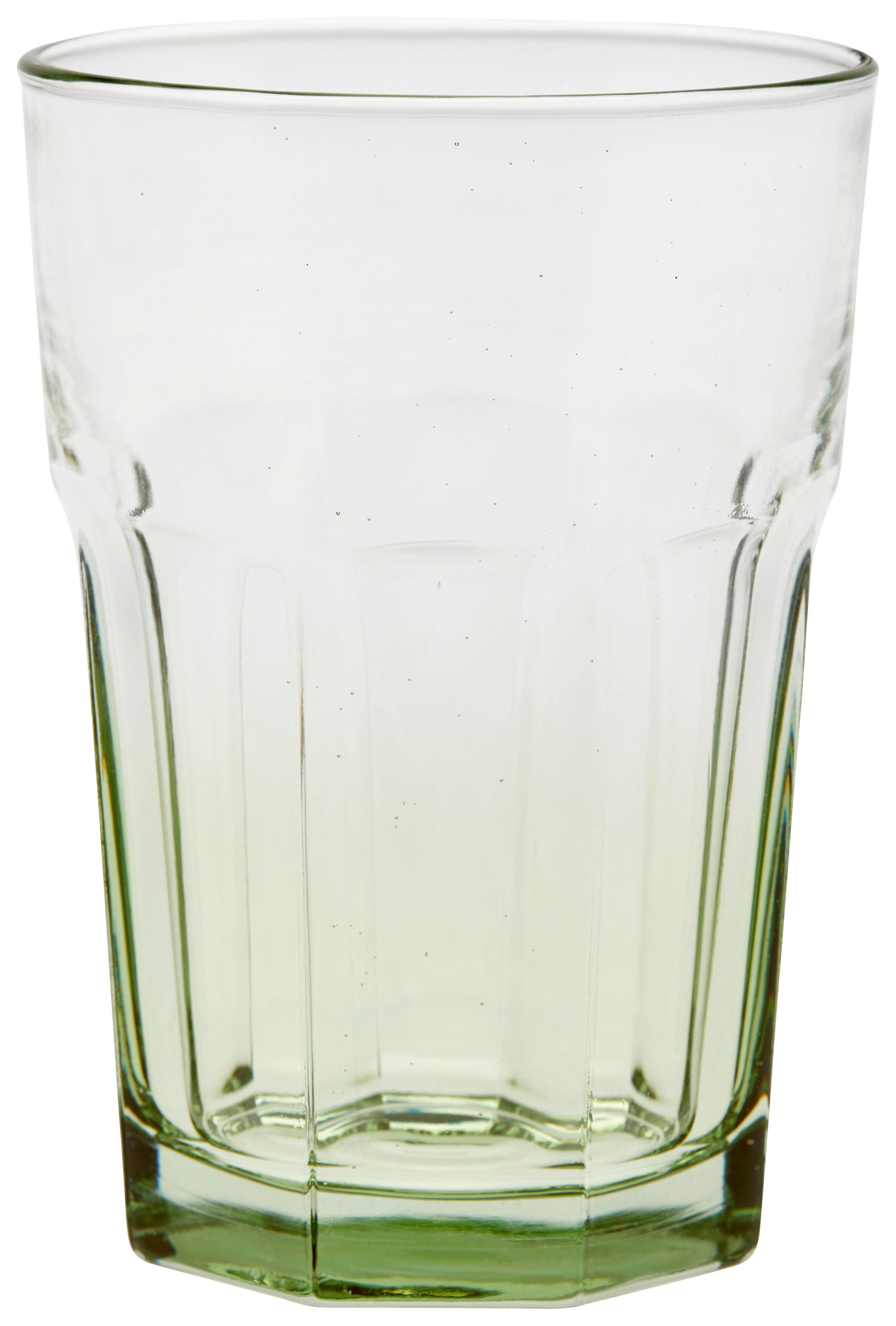 Trinkglas Andrina Versch. Farben ca. 350 ml - Schwarz/Rosa, Basics, Glas (8,5/12cm) - Luca Bessoni