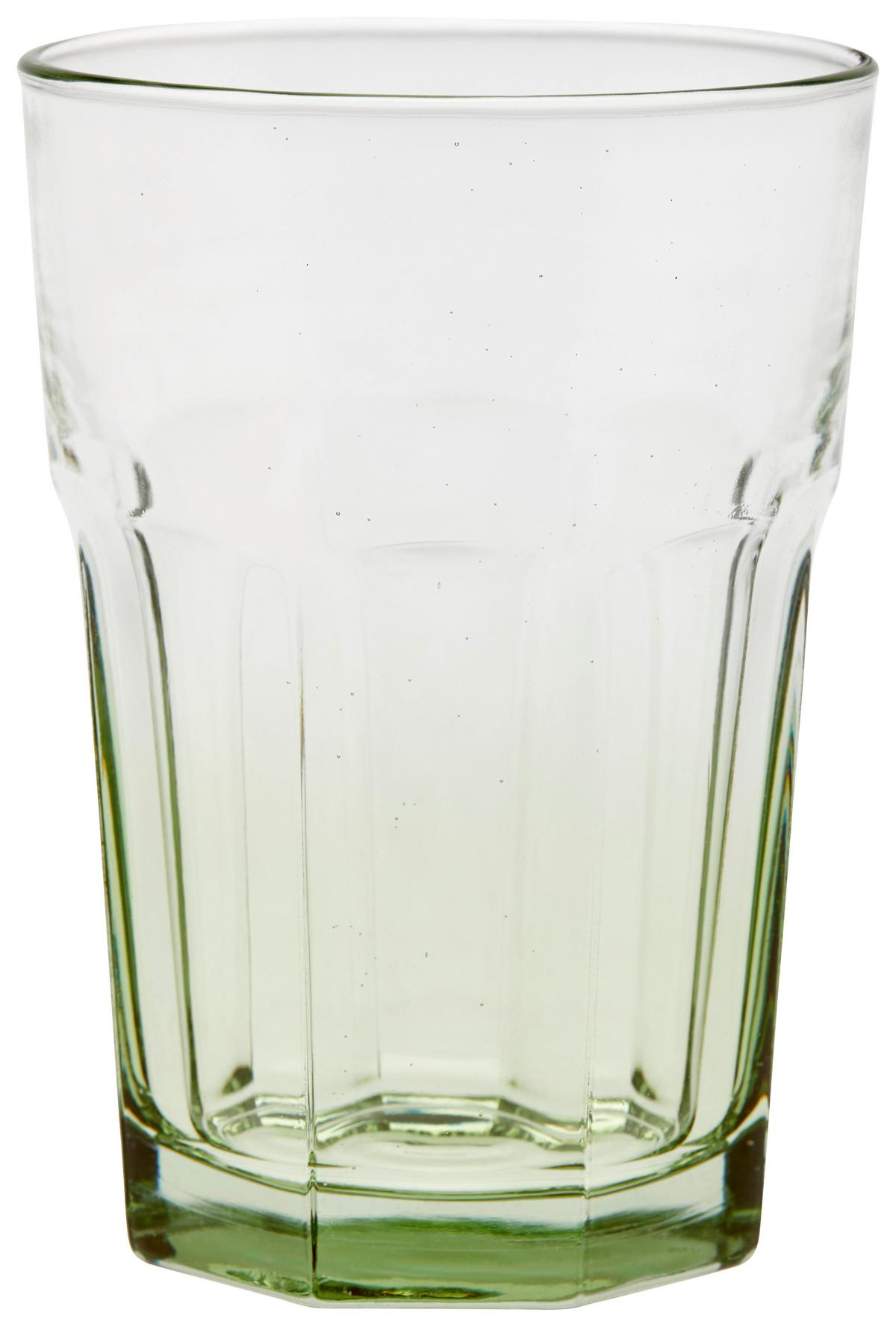 Trinkglas Andrina Versch. Farben ca. 350 ml - Schwarz/Rosa, Basics, Glas (8,5/12cm) - Luca Bessoni