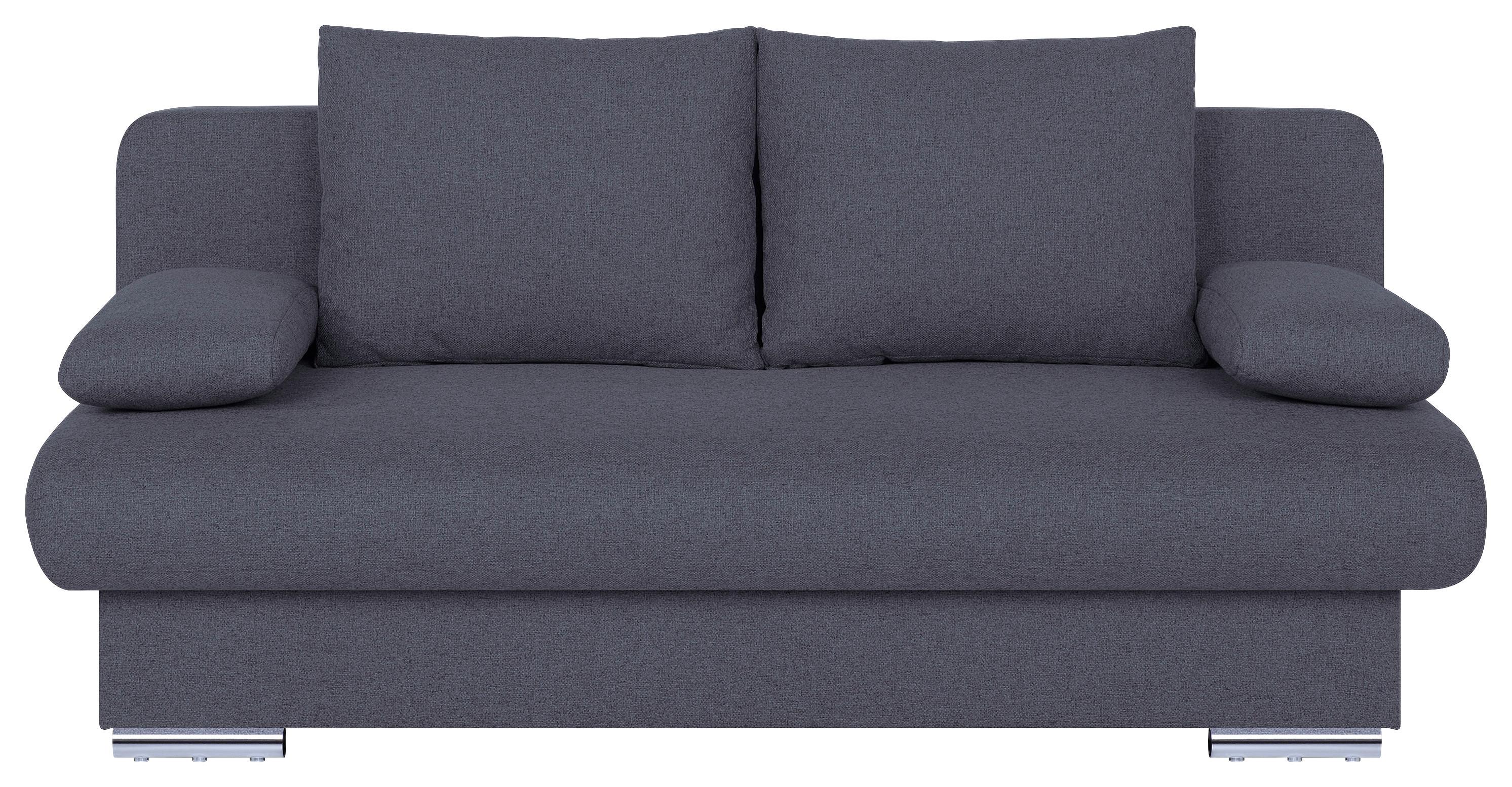 Rozkládací pohovka BORA, tmavě šedá tkanina LUMOS - černá/tmavě šedá, Design, kompozitní dřevo/textil (193/85/86cm) - P & B