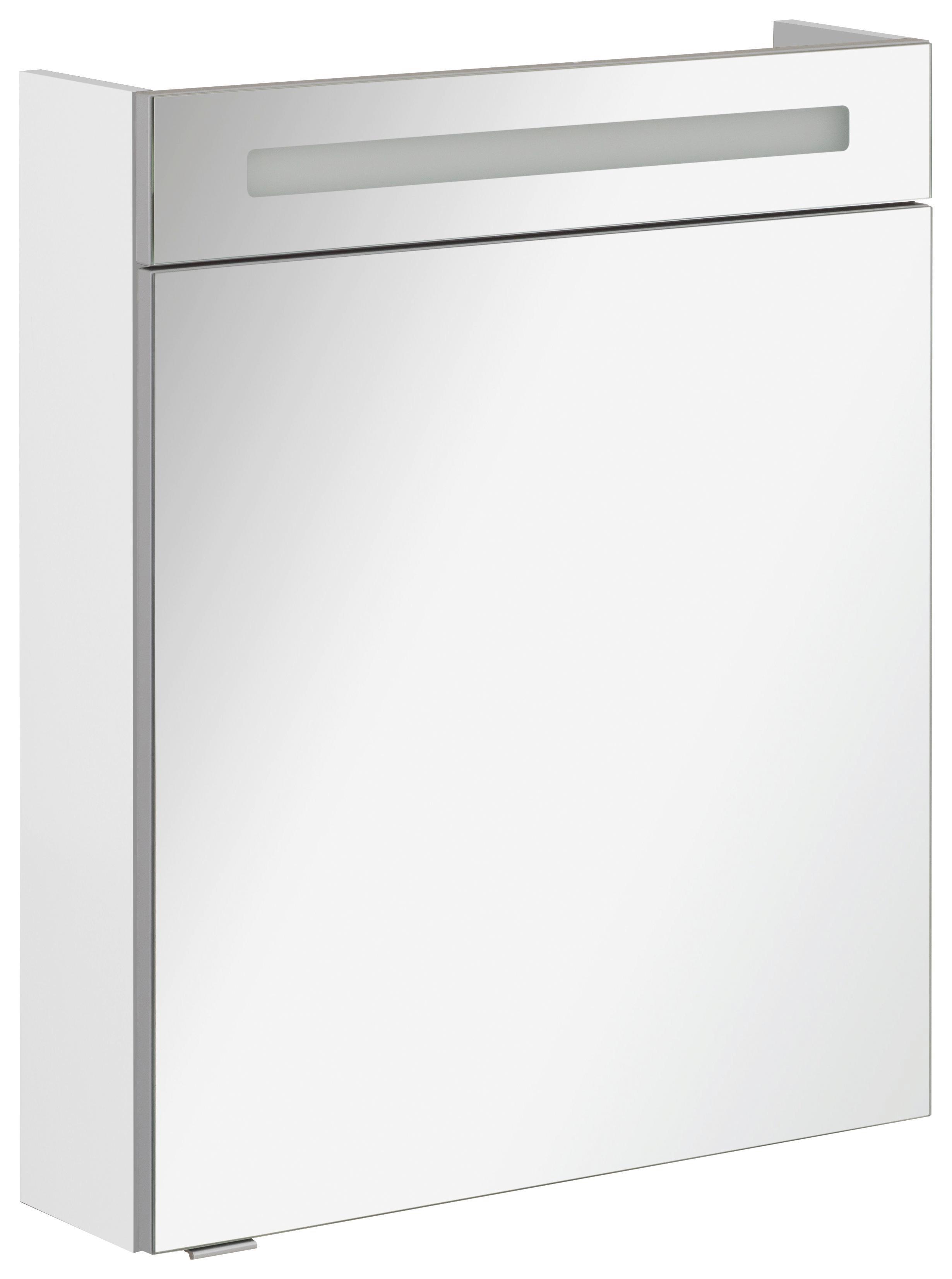 Spiegelschrank B.clever 60 cm Weiß - Weiß, MODERN, Glas/Holzwerkstoff (60/71/16cm) - Fackelmann