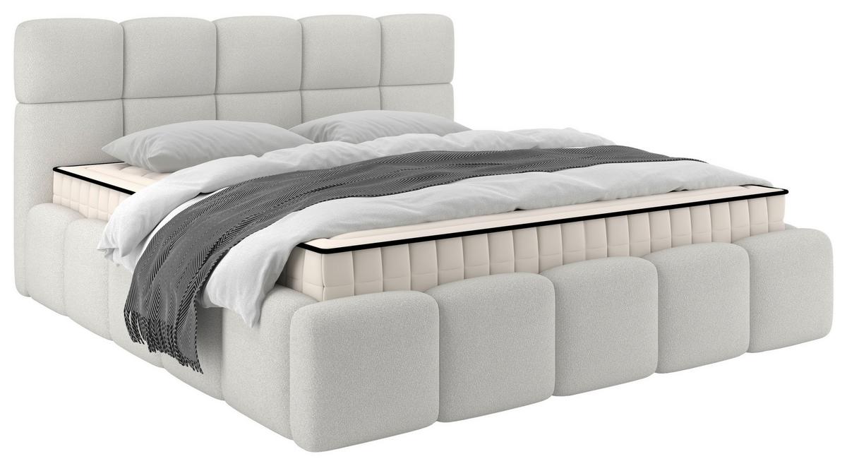 Polsterbett Cloudy M. Matratze Creme, Lf: 180x200 Cm - Creme, Trend, Holz/Holzwerkstoff (180/200cm) - Luca Bessoni