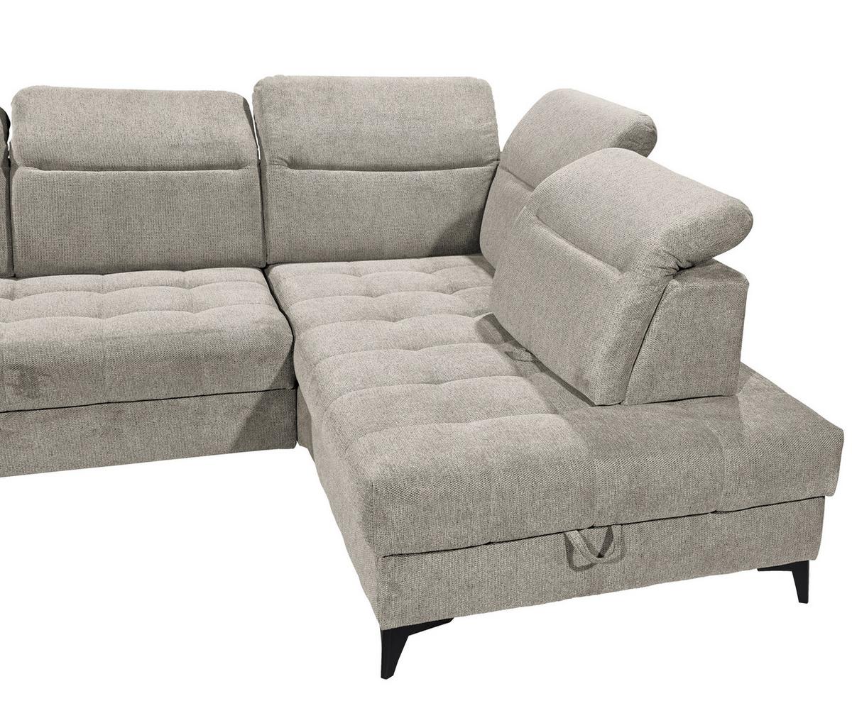 Ecksofa Rockdale Grau S: 282x200 Cm - Schwarz/Grau, KONVENTIONELL, Textil (282/200cm) - MID.YOU