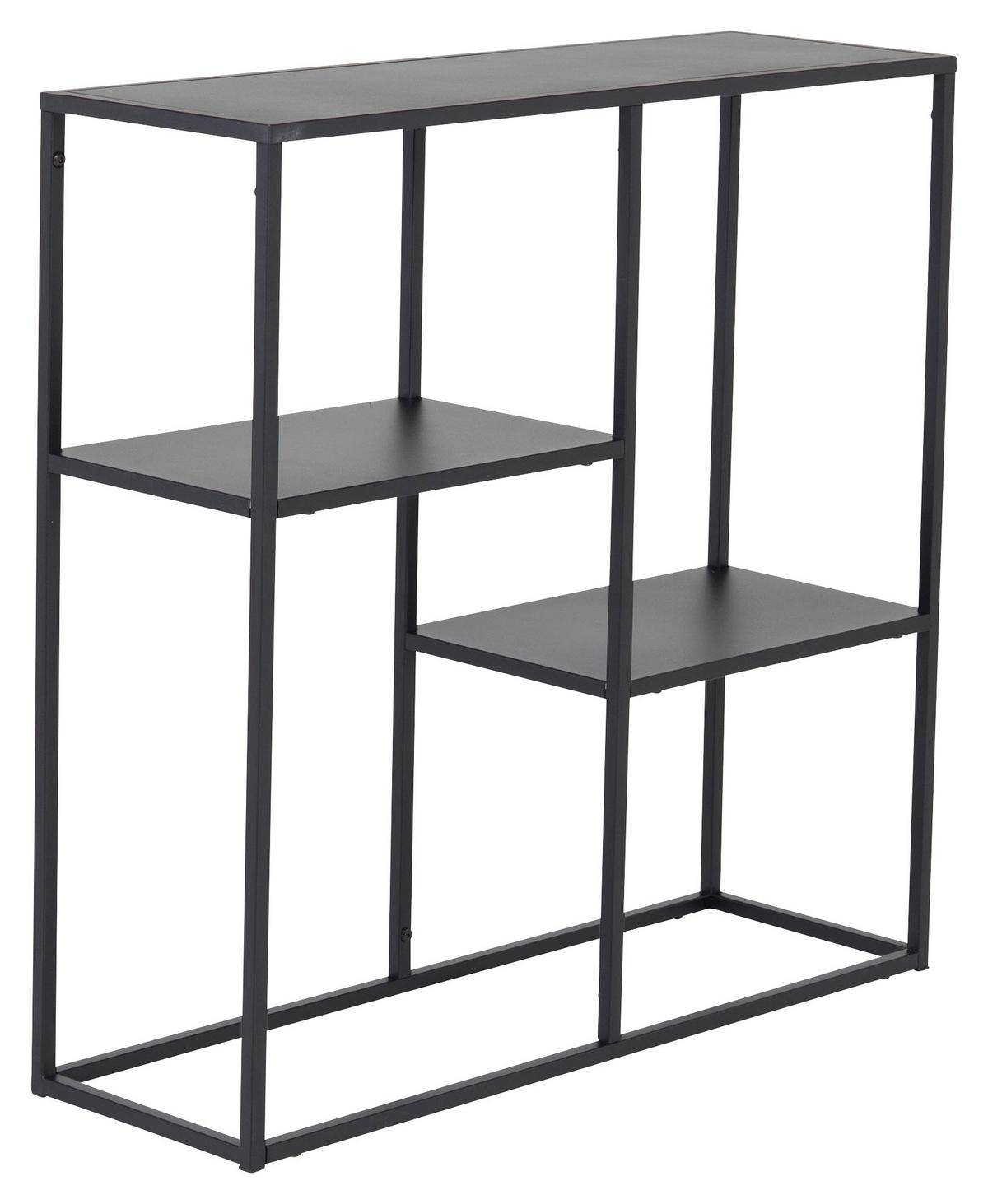 Bücherwand Staal - Schwarz, Design, Metall (80/81/26cm) - Livetastic
