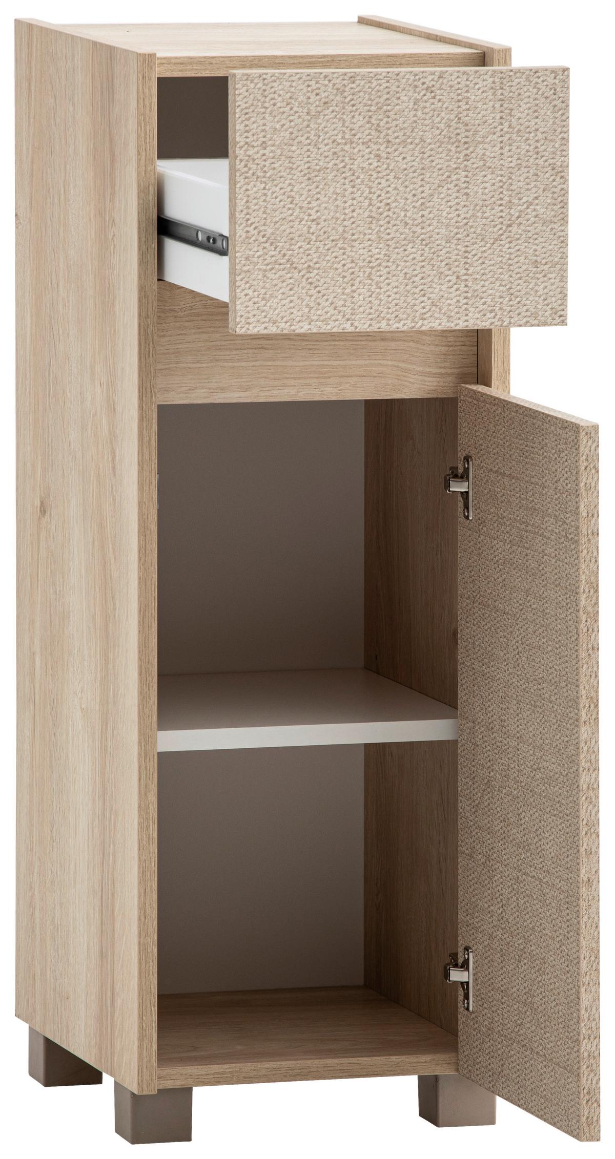 Midischrank Sander Beige/Eiche Dekor B: 30,2cm - Eichefarben/Beige, MODERN, Holzwerkstoff (30,2/84,8/33cm) - MID.YOU